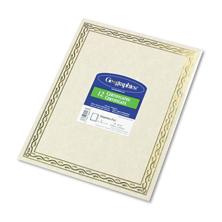 Geographics Paper, Certificate, Gold, PK12 44407